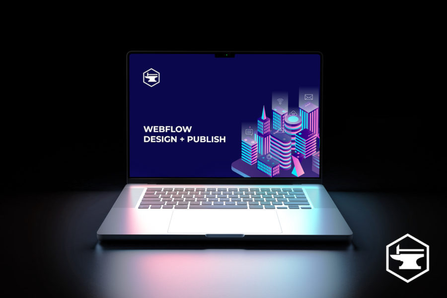 webflow design on a computer