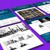 building ventures website pages on purple background