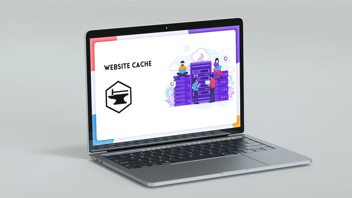 website cache image on a laptop